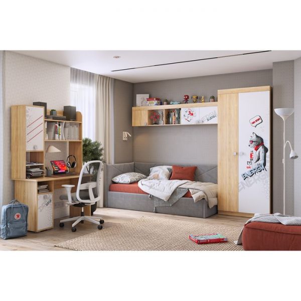 Тахта с ортопедом + ПМ Бест 900х2000 графит (велюр)