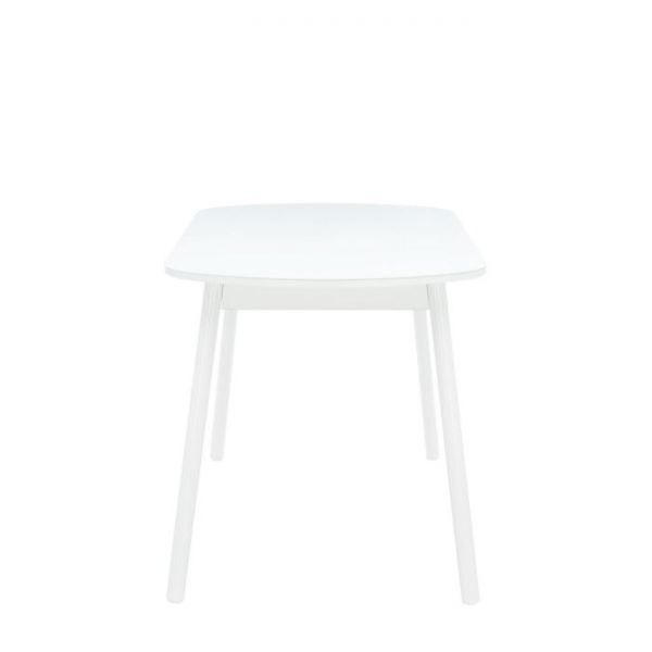 Стол раздвижной Leset Мидел, металл белый, стекло белое 1200/1520х700х740