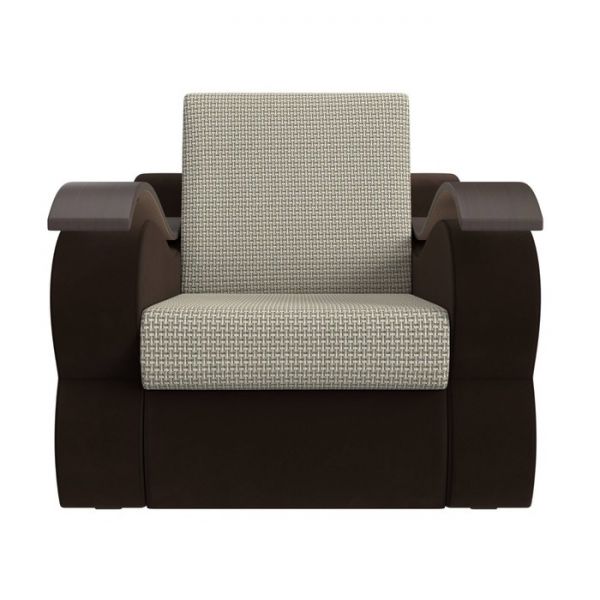 Кресло-кровать «Меркурий», механизм аккордеон, цвет рогожка корфу 02 / коричневый вельвет