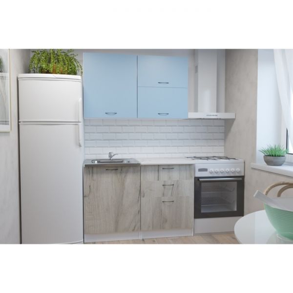 Кухонный гарнитур Лидия лайт 1200х600 Белый/Сосна/Капри, Бетон темный