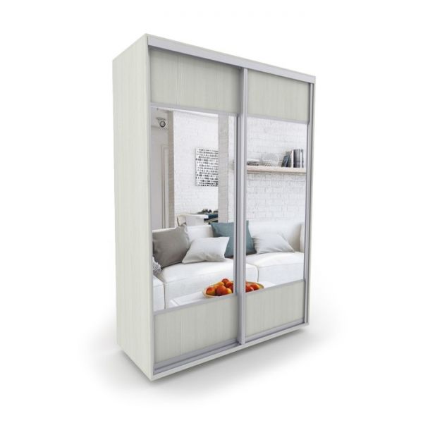 Шкаф-купе «Акцент-Дуэт», 1000 ? 600 ? 2310 мм, зеркало, цвет выбеленное дерево