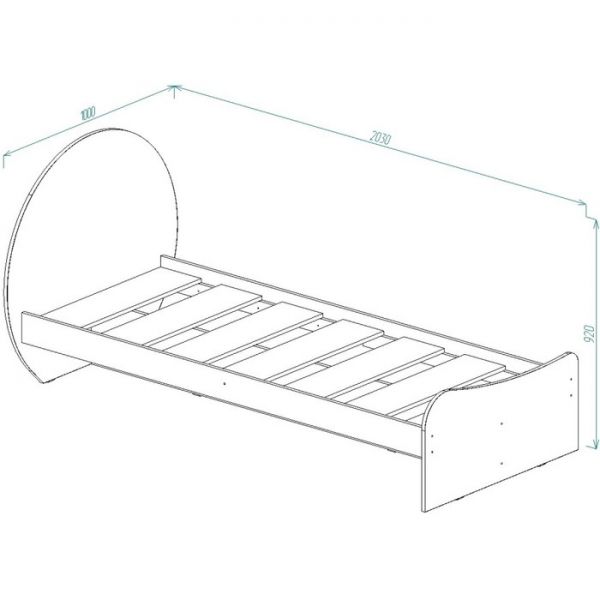 Кровать для детской Кр-33 Футбол 920х2030х1000 Серый/Красный/Ясень Шимо Светлый/ Красный