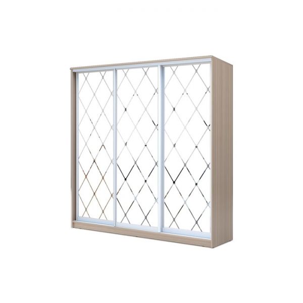 Шкаф-купе Хит-22-18-666, 1800x620x2200, Ясень шимо светлый, Ромб большой на матовом