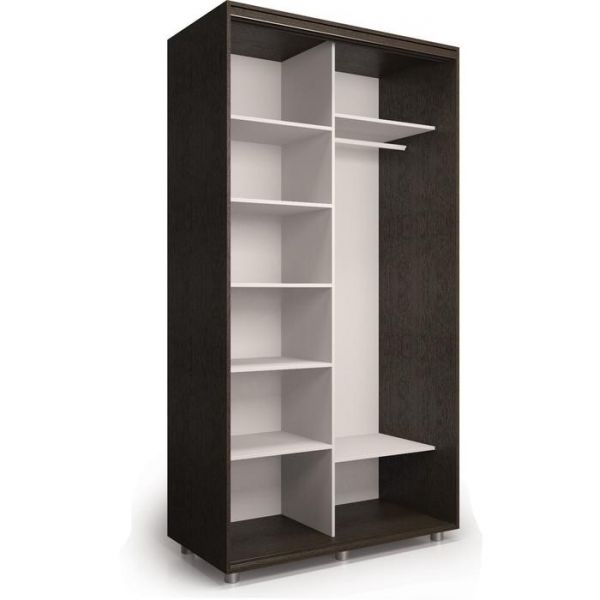 Шкаф-купе Модный Зеркало Венге тёмный/Белый 1400х600х2300