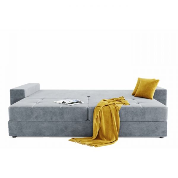 Прямой диван «Талисман 1», механизм пантограф, велюр, цвет селфи 01 / селфи 03