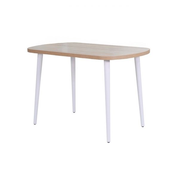 Стол не раздвижной Сочи 1100х700х750 дуб сонома/белый/опоры массив цилиндрический