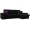 Угловой диван «Брюссель», механизм дельфин, микровельвет, цвет чёрный