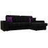 Угловой диван «Брюссель», механизм дельфин, микровельвет, цвет чёрный