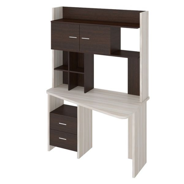 Компьютерный стол, 1200 ? 720 ? 1785 мм, правый угол, цвет нельсон/белый