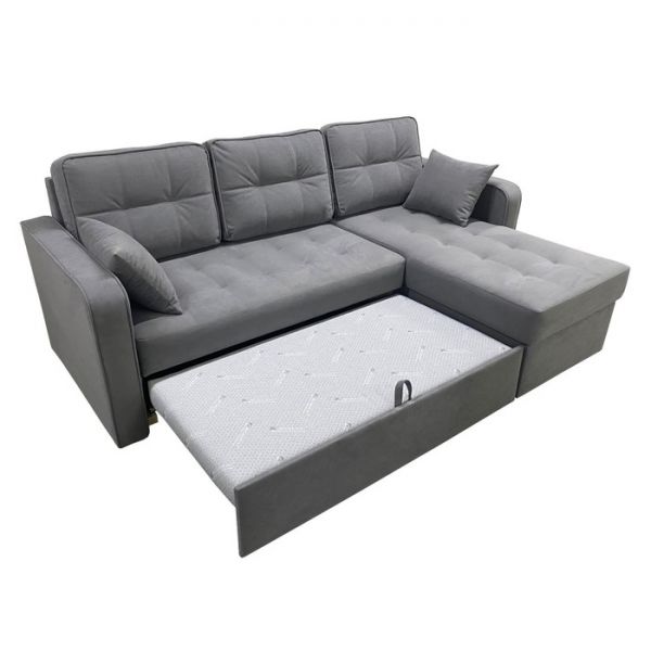 Угловой диван «Фаворит», механизм дельфин, цвет бинго бежевый