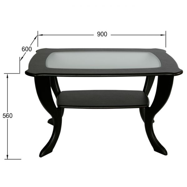 Стол журнальный «Маэстро», со стеклом сжс-01, 900 ? 600 ? 560 мм, цвет дуб белёный