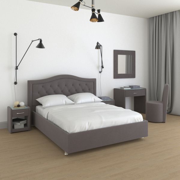 Кровать «Ротонда» без ПМ, 140 ? 200 см, ортопедическое основание, цвет Bravo Grey