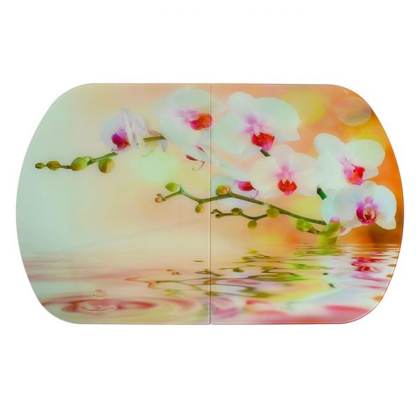 Стол раздвижной с фп Лайм 2 1100/1500х700х777 стол. Стекл./Пояс белый/прямые ноги