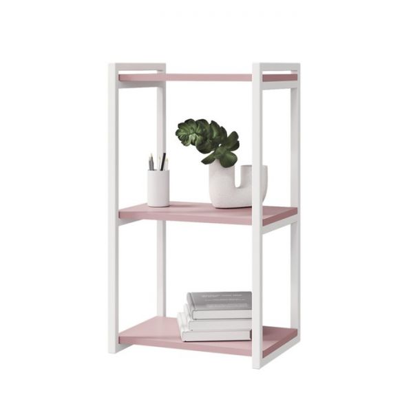 Полка на металлокаркасе Лило 400х298х720 пепельная роза/металл бежевый