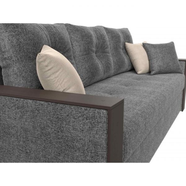 Диван прямой «Валенсия», механизм еврокнижка, рогожка, цвет серый