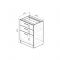 Шкаф напольный Лира 600х600х850 с 3 выдвижными ящиками  белый/Квадро шимо светлый/малага