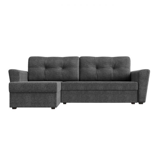 Угловой диван «Амстердам лайт», еврокнижка, правый угол, рогожка, цвет серый