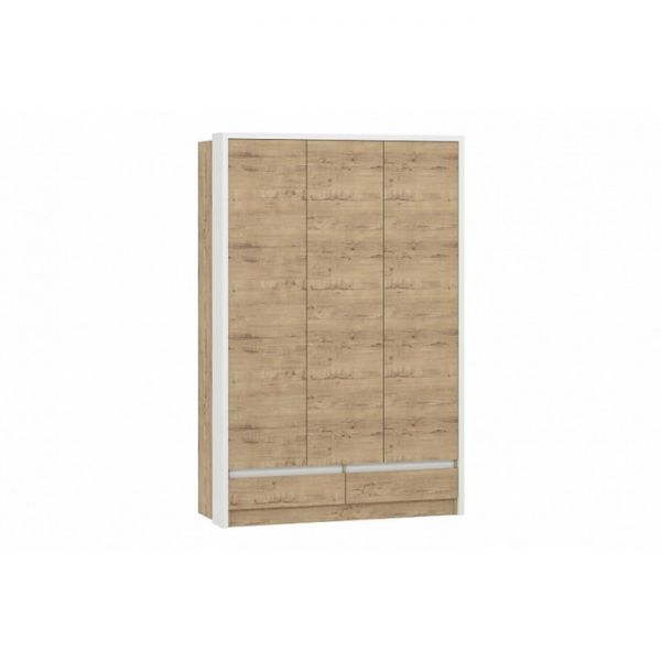 Шкаф 3-х ств Virginia НМ 011.50, 1396х630х2144, Белый Скандинавский/Дуб Бунратти