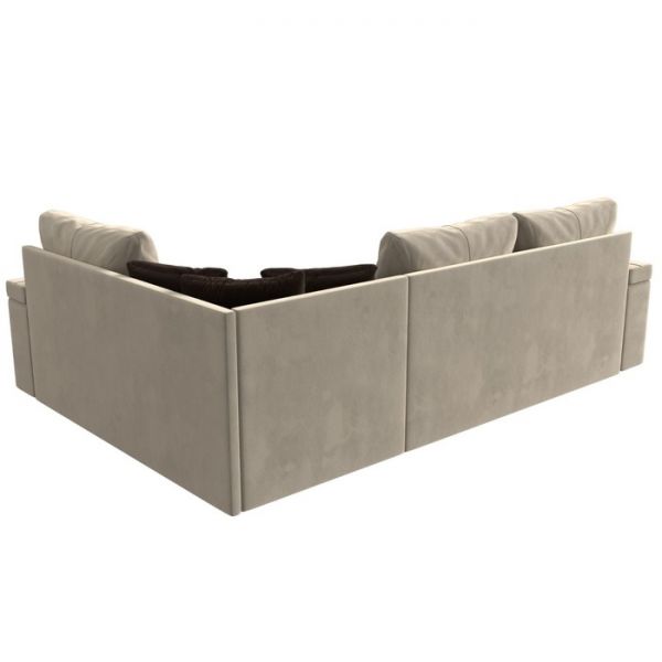 Угловой диван «Николь», механизм дельфин, микровельвет, цвет бежевый