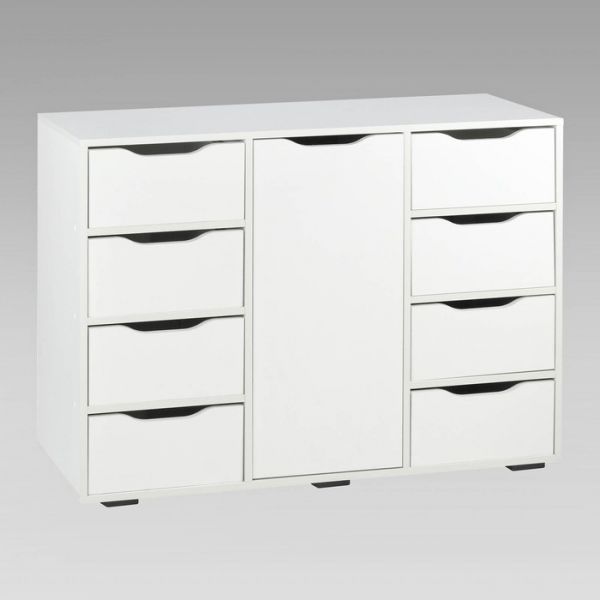 Комод 8 ящик 1 створки Пифагор-3  FAF(8Я1С) навесной/напольный 1150х400х820 Белый матовый