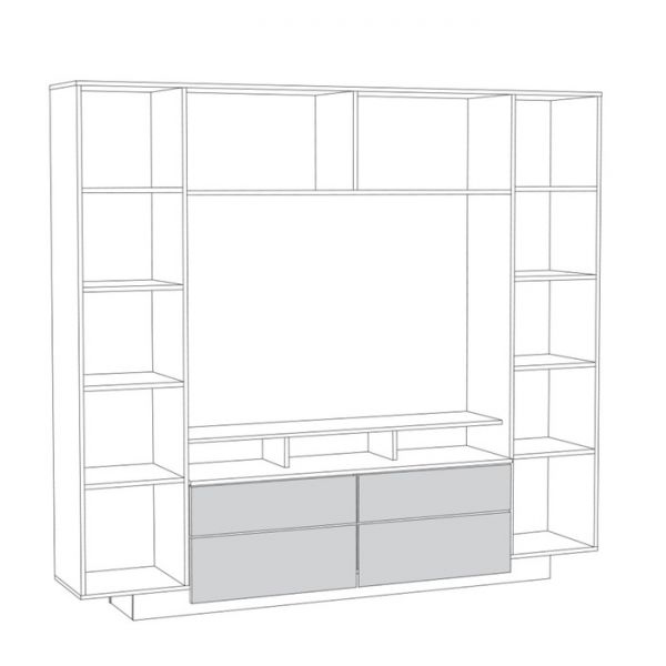 Гостиная Румба, 2188х384х195, Ясень шимо светлый/Мокко глянец