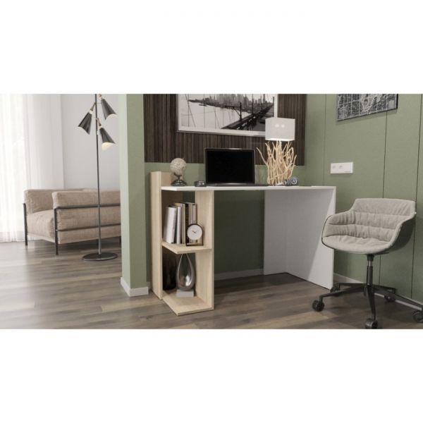 Стол компьютерный №10, 1200х573х850, Дуб сонома/Белый