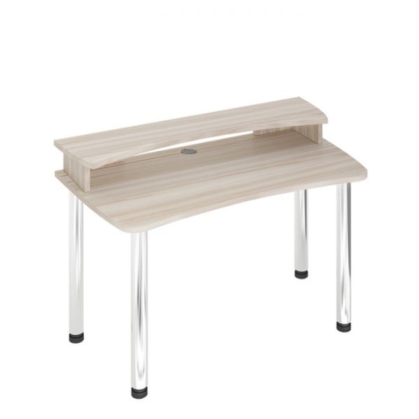 Стол СКЛ-Софт140МО с надстройкой, 1400 ? 750 ? 950 мм, цвет белый жемчуг