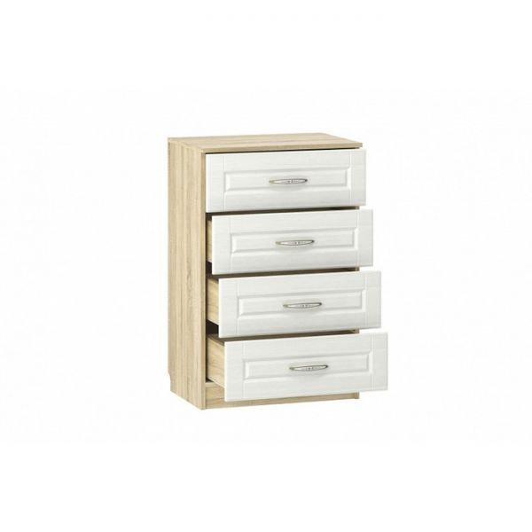 Комод Оливия НМ 040.38 Х, 602х420х928, Белое дерево/Дуб Сонома