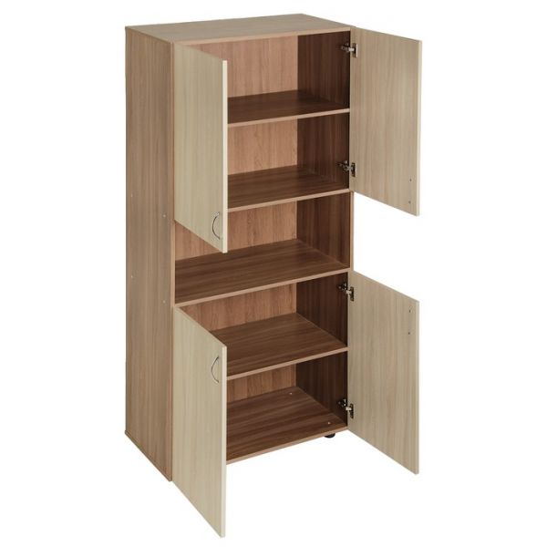 Шкаф для документов с нишей 800х420х1900 Ясень шимо светлый/темный