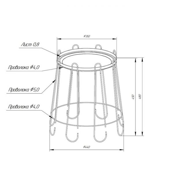 Столик журнальный Sheffilton 440х440х480 белый муар