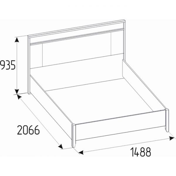 Кровать Люкс Nature 308, 1400 ? 2000 мм, без основания, цвет гаскон пайн / чёрный