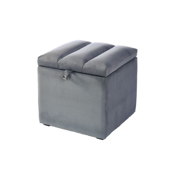 Пуф Осло мини 400х400х410  велюр серебристый
