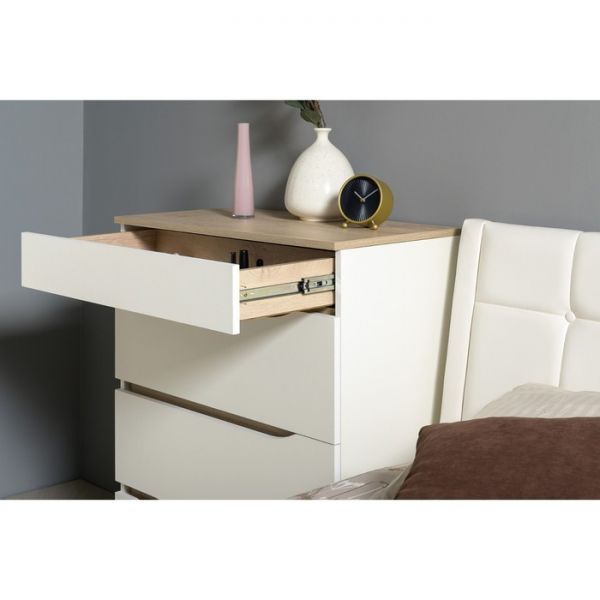 Комод Муссон 13.97, 770х394х926, Белый шагрень/ Дуб Эндгрейн