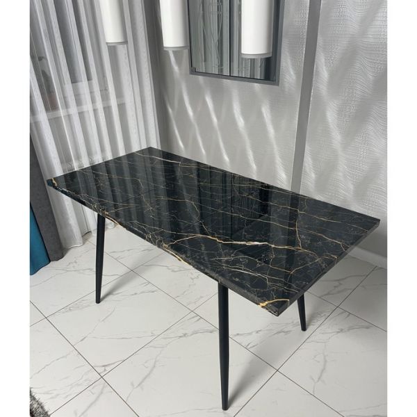 Обеденный стол «Конус 2», 1100(1500) ? 700 мм, опора редуцированная белая, белый мрамор