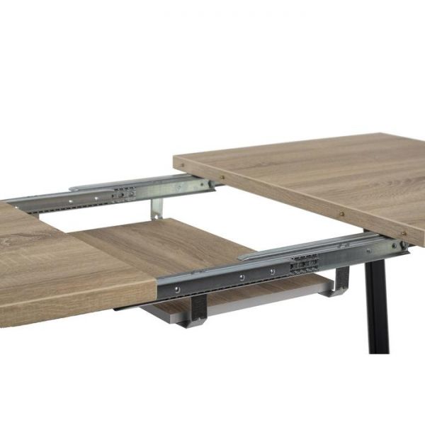 Стол АТЛАНТ-02 1200/1700*800х750 Дуб Бардалино серый/Опора АТЛАНТ-Черный матовый