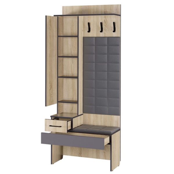 Прихожая «Эльза 1», зеркало, 800 ? 350 ? 2000 мм, цвет дуб сонома