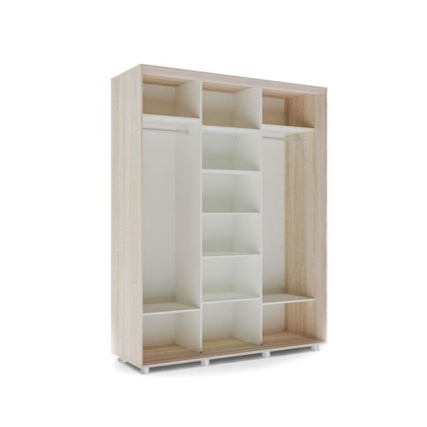 Шкаф-купе Стильный зеркало Дуб сонома/Белый/Венге светлый 1800х600х2300