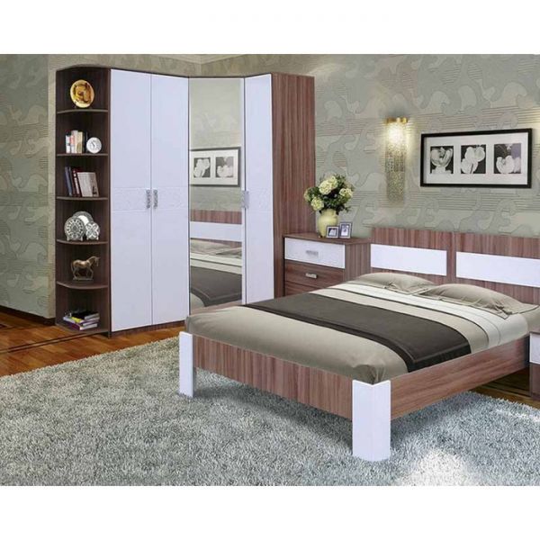 Кровать «Анжелика 2 NEW», 120 ?? 200 см, без основания, шимо тёмный/белый глянец