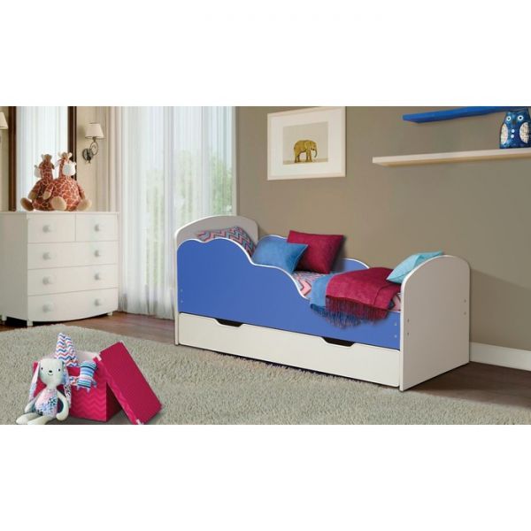 Кровать детская «Облака №2», 700 ? 1400 мм, цвет белый/синий