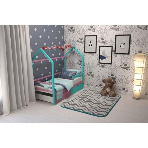Детская кровать-домик Бельмарко Svogen мятный-лаванда