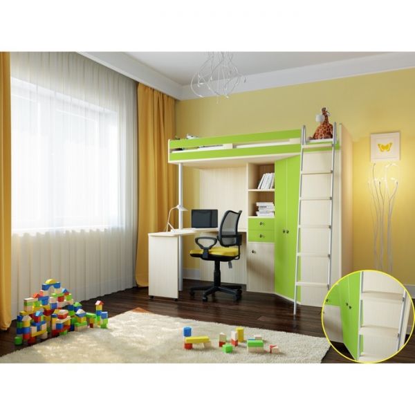 Детский комплекс «М-85», цвет дуб молочный/салатовый