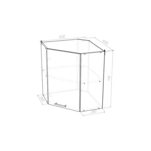 Шкаф навесной Лариса 600х600х720 угловой  белый/латте