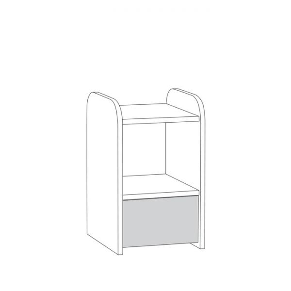 Тумба прикроватная Индиго 13.86, 300х353х503, Темно-серый/Граффити