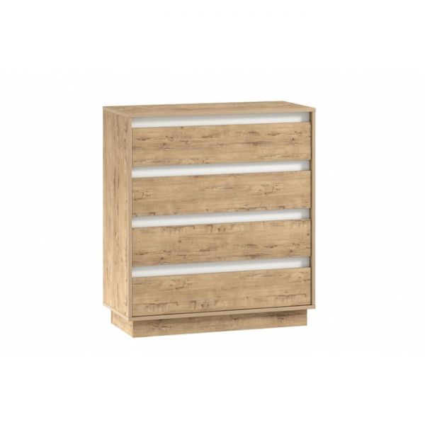 Комод Virginia НМ 011.02, 884х404х1018 Белый Скандинавский/Дуб Бунратти