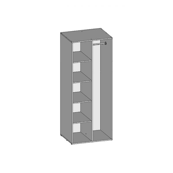 Шкаф универсальный НШ-20, 760 ? 600 ? 1890 мм, белый шагр