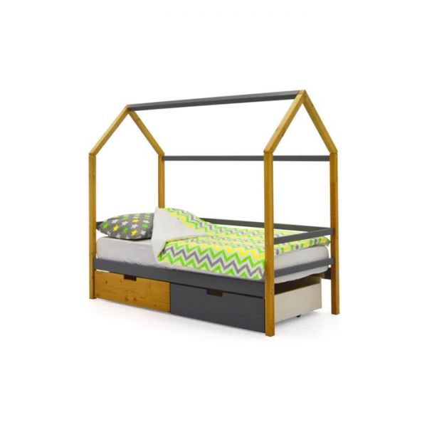 Детская кровать-домик Бельмарко Svogen дерево-графит