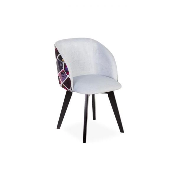 Стул Милли Аврора 13 голубой велюр/ Стандарт массив Черное дерево