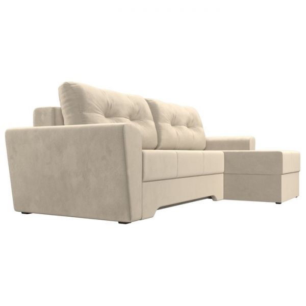 Угловой диван «Амстердам», механизм еврокнижка, микровельвет, цвет бежевый