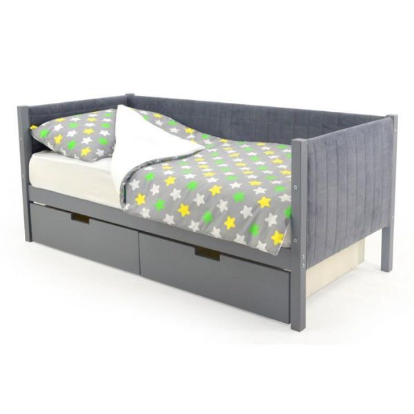 Детская кровать-тахта мягкая Svogen графит
