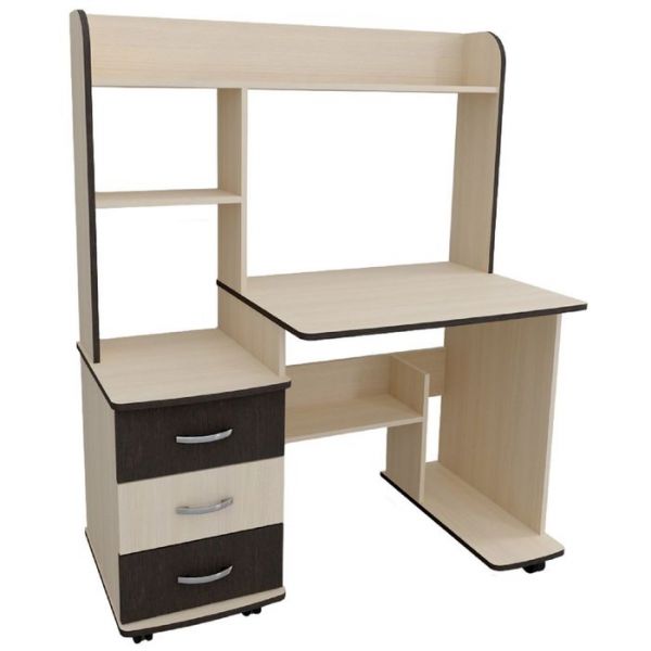 Стол компьютерный Юниор-6  Дуб молочный/венге